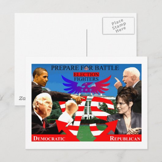 Verkiezingsvechters! Briefkaart (Voorkant / Achterkant)