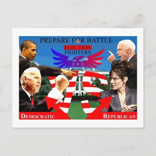 Verkiezingsvechters! Briefkaart (Voorkant)