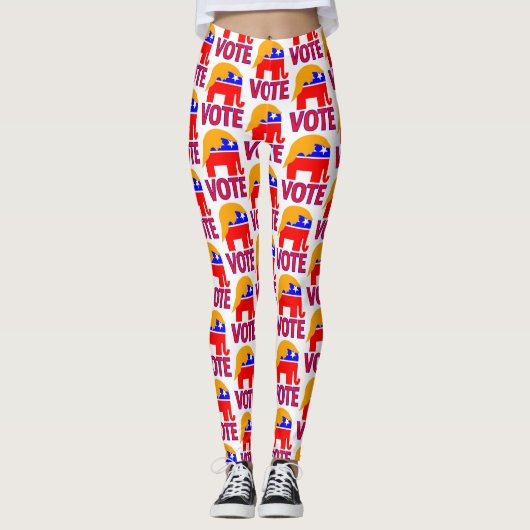 verkiezingswaarneming van de republikeinse olifant leggings (Voorkant)
