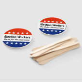 Verkiezingswerkers doen het voor de democratie handwaaier (Niet-gemonteerd)