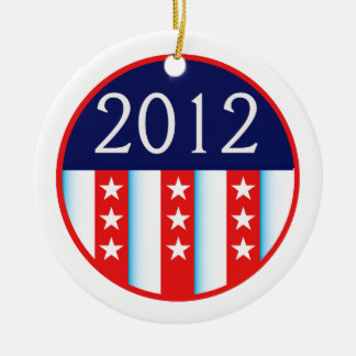 Verkiezingszegel rood en blauwe stemming 2012 keramisch ornament