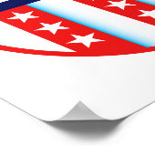 Verkiezingszegel rood en blauwe stemming 2012 poster (Hoek)