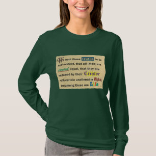 Verklaar het recht op leven op dames-shirts. t-shirt