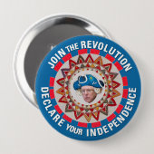 Verklaar uw onafhankelijkheid ronde button 4,0 cm (Voorkant /achterkant)