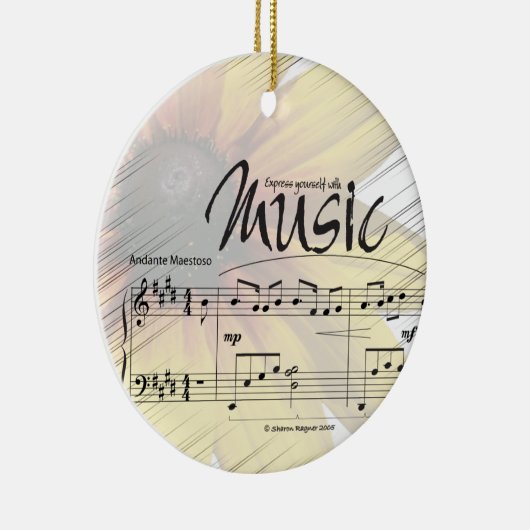 Verklaar uzelf met muziekversiering keramisch ornament (Rechts)