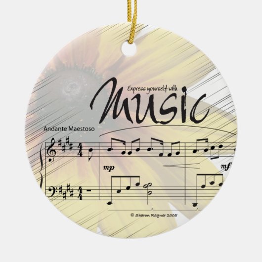 Verklaar uzelf met muziekversiering keramisch ornament (Voorkant)