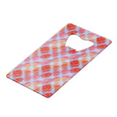 Verklaar van de achtergrond van de ontwerptextuur creditkaart flessenopener (Voorkant Gekanteld)