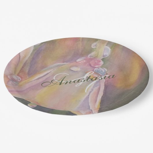 VERKLAP FEestje met MONOGRAM Papieren Bordje (Gekanteld)