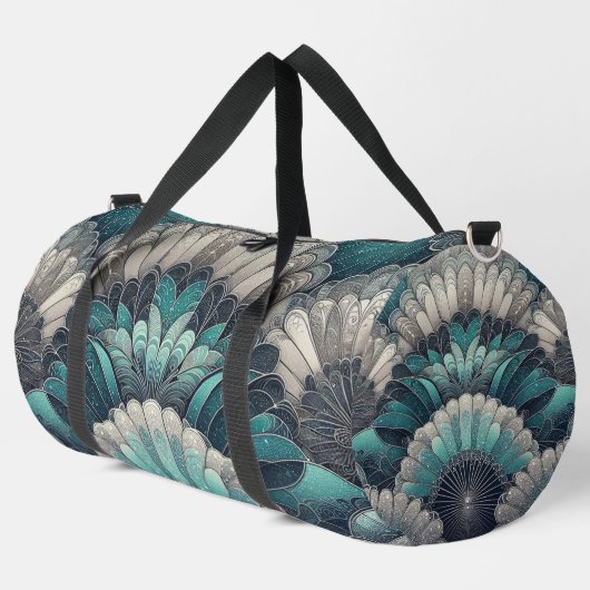 Verklaring Art Nouveau Blauw Zilver Fans Plunjezak (Linkerhoek)