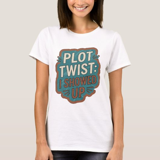 Verklaring Blauw PLOT TWIST IK KWAM OPDAGEN T-shirt (Voorkant)