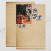VERKLARING DOOR Lorenzo Lotto, Floral Parchment Briefpapier (Voorkant / Achterkant)