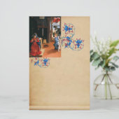 VERKLARING DOOR Lorenzo Lotto, Floral Parchment Briefpapier (Staand voorkant)