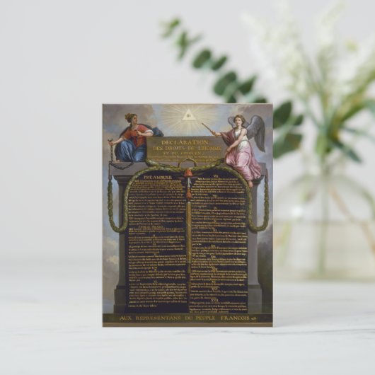 Verklaring - Rechten van het Man en de burger Briefkaart (Staand voorkant)