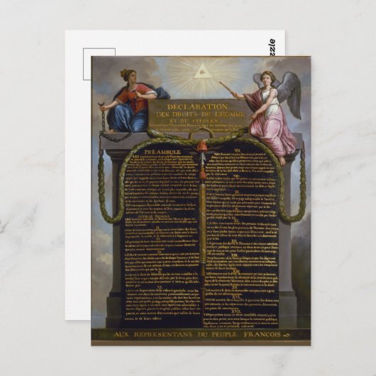 Verklaring - Rechten van het Man en de burger Briefkaart (Voorkant / Achterkant)