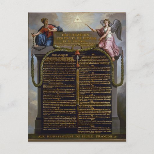 Verklaring - Rechten van het Man en de burger Briefkaart (Voorkant)