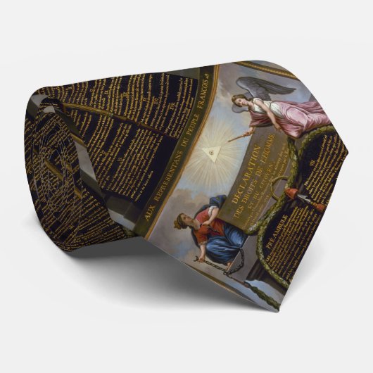 Verklaring - Rechten van het Man en van de burger  Stropdas (Opgerold)