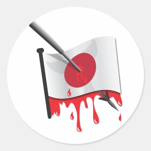 Verklaring tegen de walvisvangst Harpoenvlag Ronde Sticker (Voorkant)