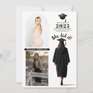 Verklaring van afstudeerfoto van brunette afgestud kaart