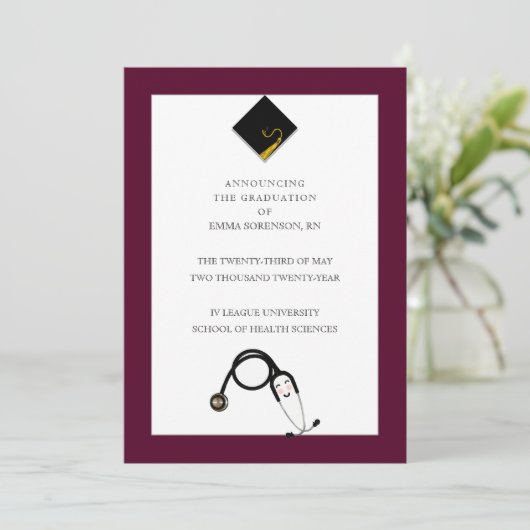 Verklaring van afstuderen verpleegster kaart (Staand voorkant)