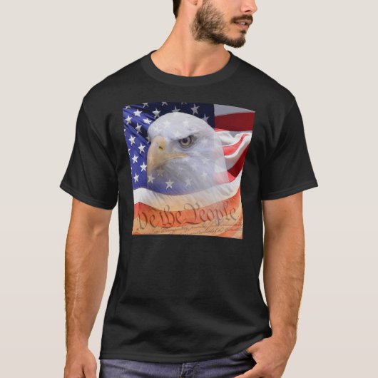 Verklaring van Amerikaanse Pride Spirit Flag Eagle T-shirt (Voorkant)