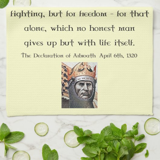 Verklaring van Arbroath Robert the Bruce Tea Towel Theedoek (Gevouwen)