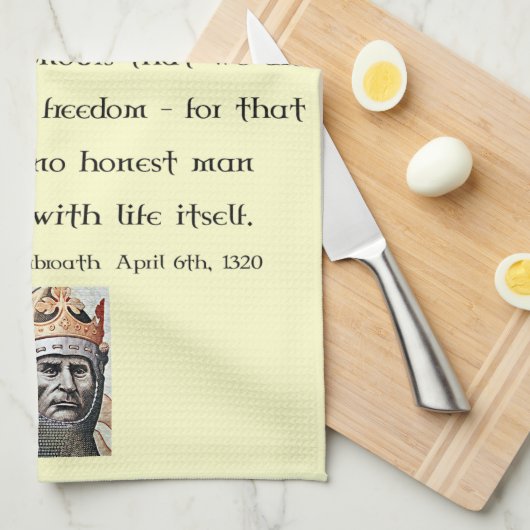 Verklaring van Arbroath Robert the Bruce Tea Towel Theedoek (Quarter Fold)