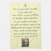 Verklaring van Arbroath Robert the Bruce Tea Towel Theedoek (Verticaal)