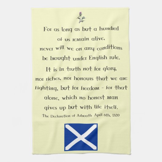Verklaring van Arbroath Scottish Tea Towel Theedoek (Verticaal)