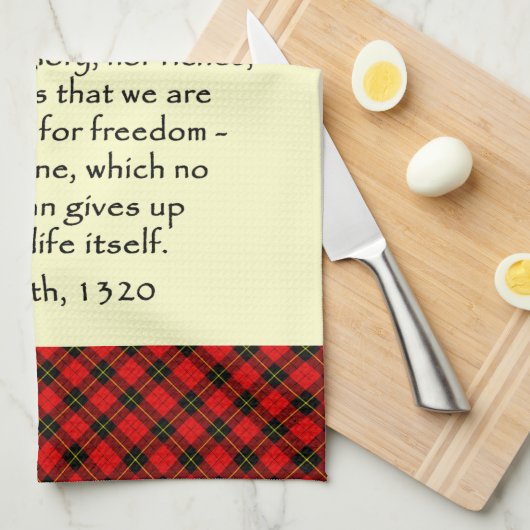 Verklaring van Arbroath Wallace Tartan Tea Towel Theedoek (Quarter Fold)