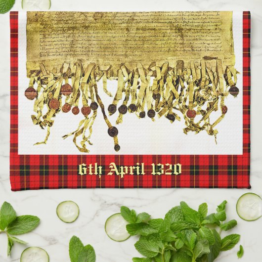 Verklaring van Arbroath Wallace Tartan Tea Towel Theedoek (Gevouwen)