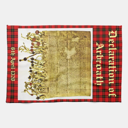 Verklaring van Arbroath Wallace Tartan Tea Towel Theedoek (Horizontaal)