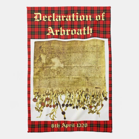 Verklaring van Arbroath Wallace Tartan Tea Towel Theedoek (Verticaal)