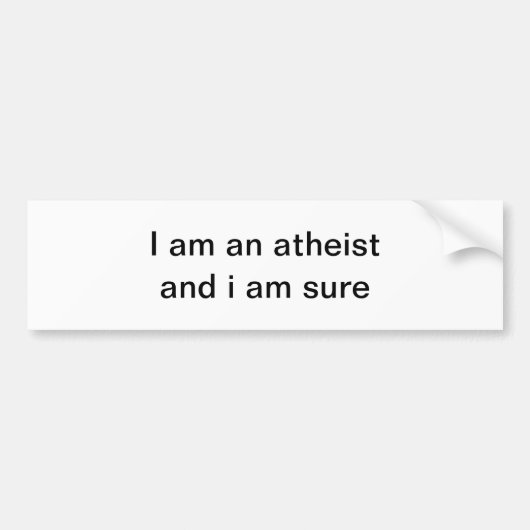 Verklaring van atheïst bumpersticker (Voorkant)