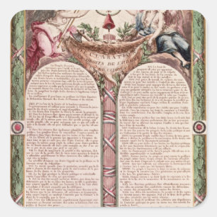 Verklaring van de rechten van het Man, 1793 Vierkante Sticker