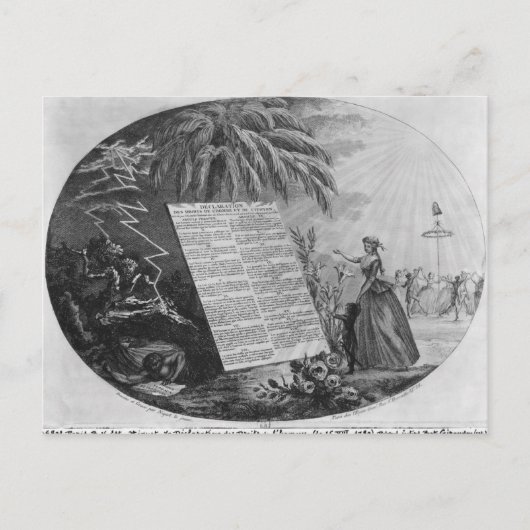Verklaring van de rechten van het Man Briefkaart (Voorkant)