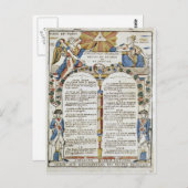 Verklaring van de rechten van het Man en de burger Briefkaart (Voorkant / Achterkant)