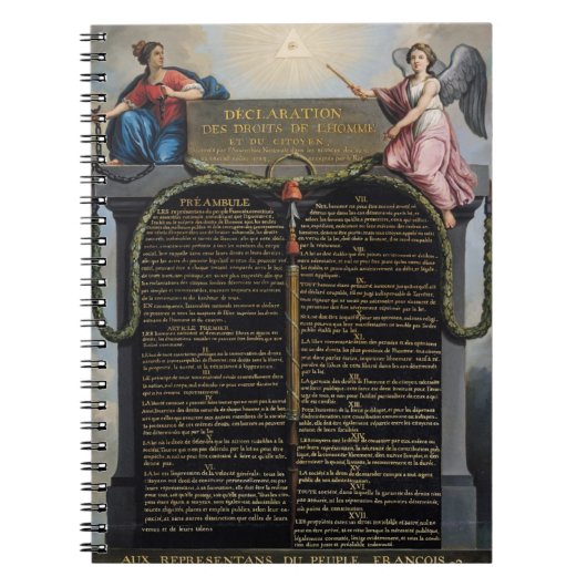 Verklaring van de rechten van het Man en de burger Notitieboek (Voorkant)
