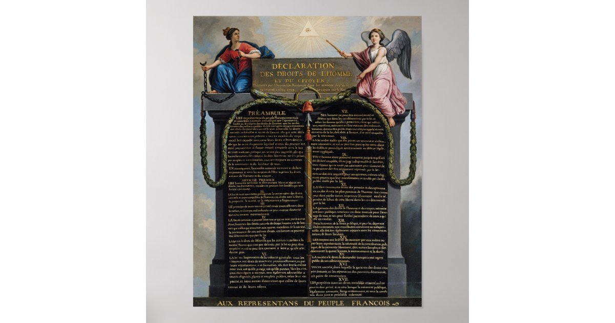 Verklaring van de rechten van het Man en de burger Poster | Zazzle.nl