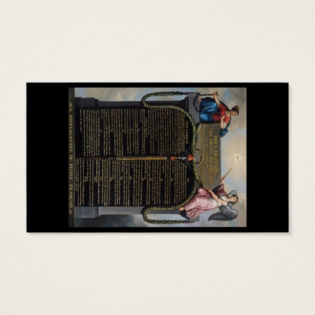 Verklaring van de rechten van het Man en de burger Visitekaartjes (Achterkant)