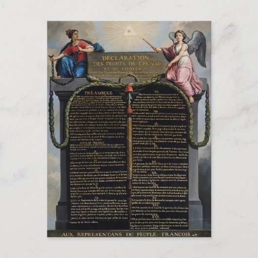 Verklaring van de Rechten van Man en Burger Briefkaart (Voorkant)