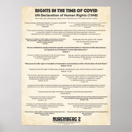 Verklaring van de VN over de mensenrechten 1948 -  Poster (Voorkant)