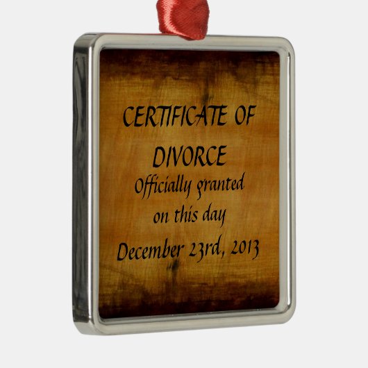 verklaring van echtscheiding metalen ornament (Rechts)
