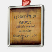 verklaring van echtscheiding metalen ornament (Links)
