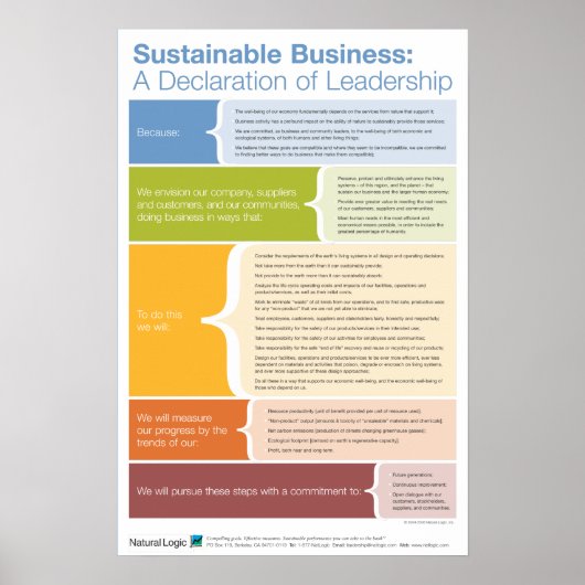 Verklaring van leiderschap poster (Voorkant)