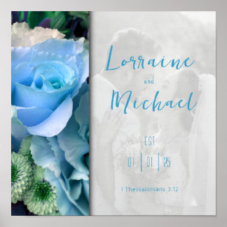Verklaring van liefde blauwe poster