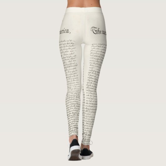 Verklaring van Onafhankelijkheid Amerika op 4 juli Leggings (Achterkant)