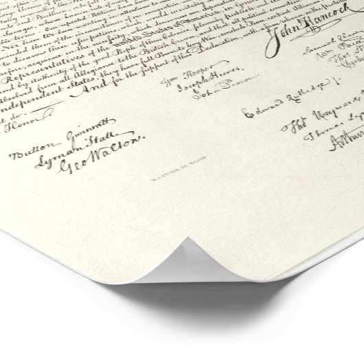 Verklaring van Onafhankelijkheid Amerika op 4 juli Poster (Hoek)