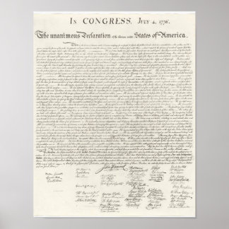Verklaring van Onafhankelijkheid Amerika op 4 juli Poster