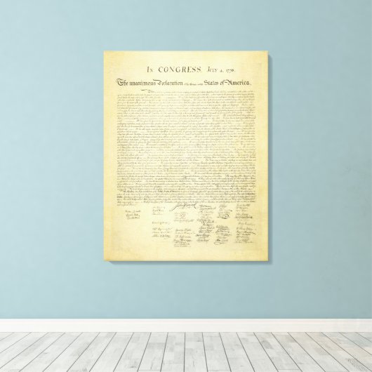 Verklaring van onafhankelijkheid Canvas Print (Insitu (Houten vloer))