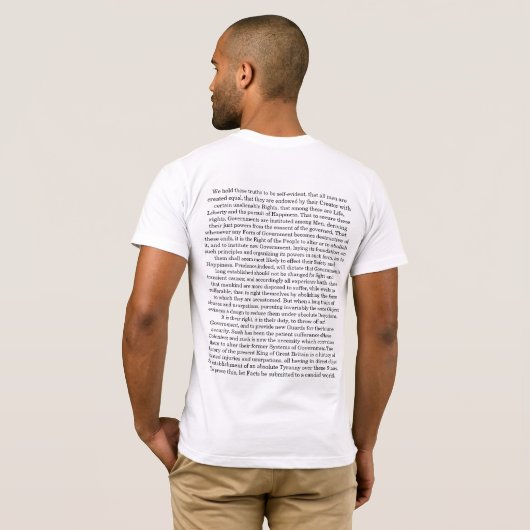 Verklaring van Onafhankelijkheid CONGRESS, 4 juli T-shirt (Achterkant volledig)